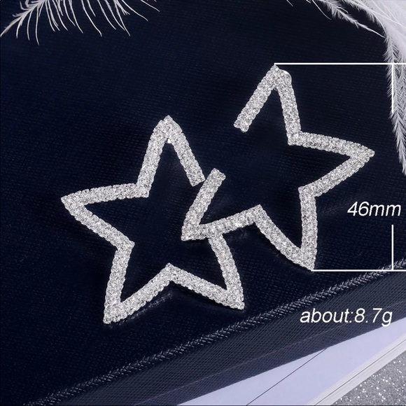 *NEW*Gorgeous Sparkly Star Women Diamond Earrings - Picture 6 of 6